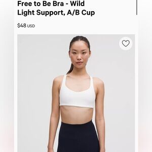 lululemon athletica White Free to Wild Bra